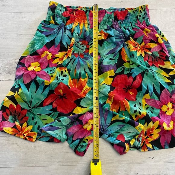 Blue cabana vintage women’s floral Hawaiian shorts‎ - Picture 10 of 10